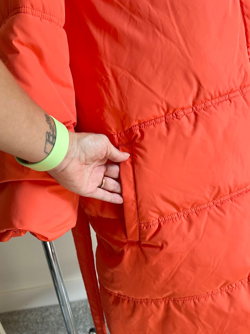 A New Day Orange Belted Hooded Puffer Coat Plus Size 3X NWT Target - Picture 6 of 11